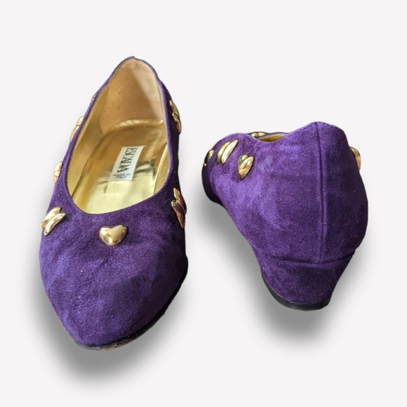 Escada Purple Suede Block Heel Pumps, 7 - Picture 6 of 10